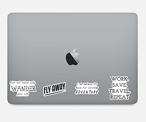 Aventura de viagens Vaga, Fly Away Sticker Pack Travel Wanderlust Adesivos - 4 pacote - adesivos para laptop - Para laptop,