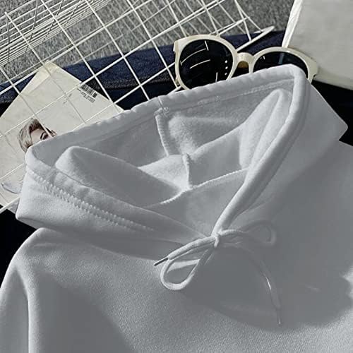 Hoodies de tamanho grande para mulheres de manga longa com capuz de traço de colhe de camisolas de amarração solta moletons com capuz impressa com capuz