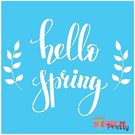 Estêncil - Hello Spring DIY Tipografia ARTE MELHOR VINIL GRANDE ESTÓPIS PARA PINTURA NA MADEIRA, lona, ​​parede, etc. Multipack