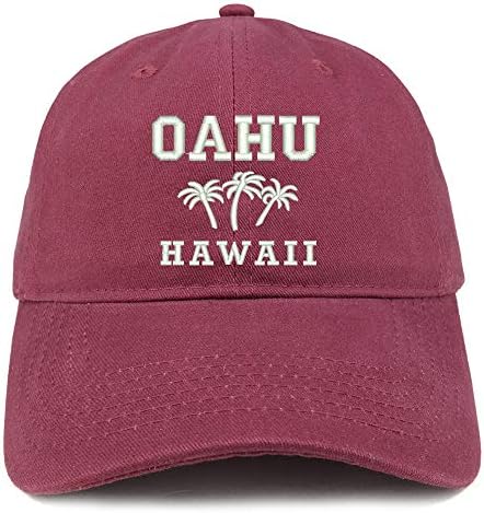 Loja de vestuário da moda Oahu Havaí e Palm Tree bordou a tampa escovada