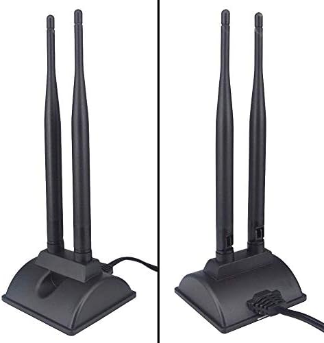 Antena de Wi-Fi dupla com conector masculino RP-SMA, Base magnética de antena de banda dupla de 2,4 GHz de 5 GHz