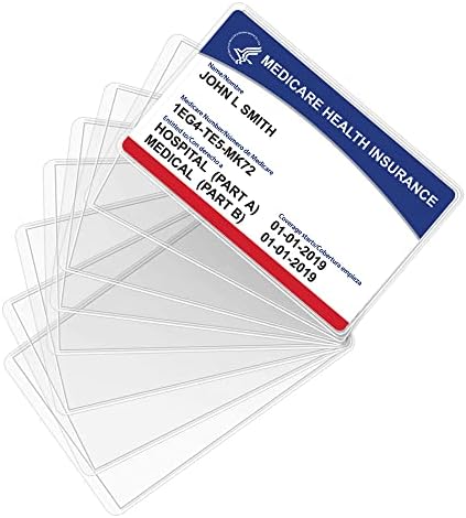 GOWALL NOVO Medicare Card Titular Mangas Protetor - 12 mil Mangas de protetores de cartões, mangas de cartão para novo cartão Medicare,