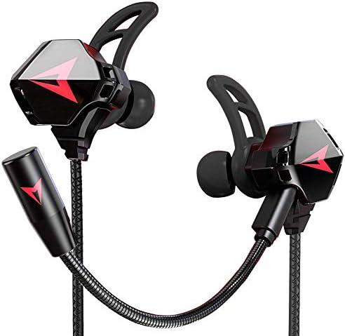 Kasott Battle Buds Wired Gaming Earbuds com microfone duplo, controle de volume, fone de ouvido com microfones, fones de ouvido