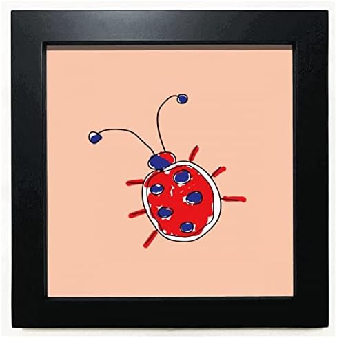 Animação de graffiti pintada à mão Ladybug Black Square Frame Picture Wall comprimido