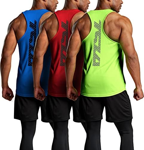 TSLA 3 Pacote de pacote masculino de tampas de exercícios musculares de encaixe Y seco, tampa da ginástica de treinamento atlético,