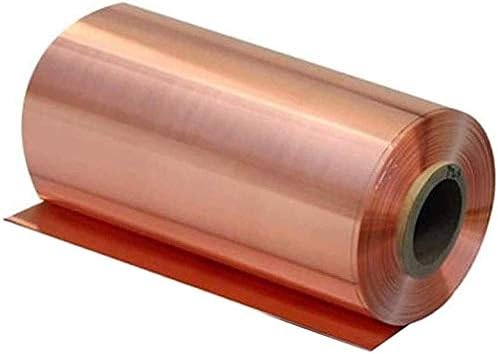 Yuesfz 99,9% de cobre puro Cu Metal Folha de folha T2 Alta pureza Rolo de papel alumínio, 200x1000mm, espessura de 0,05 mm de