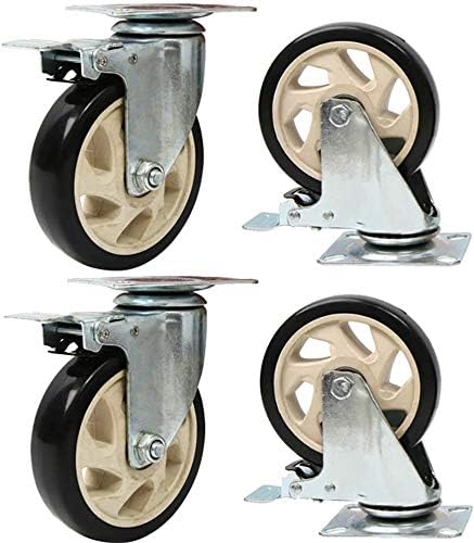 Castrois de combinação acduer rodas de mamona pesada rodas giratórias industriais com freio, 300 kg, armações de