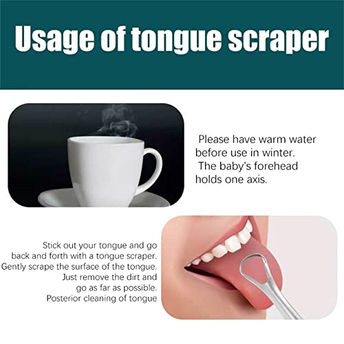 Solução de limpeza de barbeiro respirar a língua refrescada na língua segundos raspando um fôlego de aço inoxidável para a língua