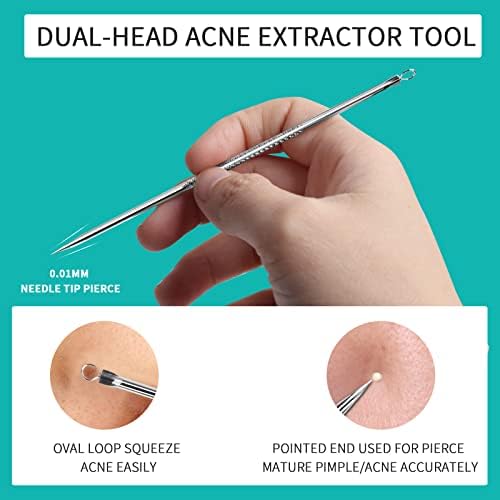 Ferramenta Pimple Popper, extrator de espinha de aço inoxidável, removedor de cravos do WSYUB, ​​kit de remoção de acne de extrator
