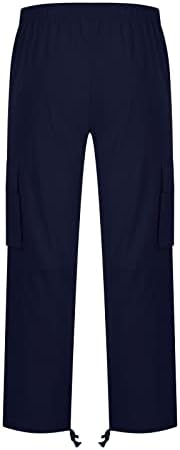 Calças de carga OWOT para homens sólidos casuais múltiplos bolsos externos de ajuste regular tipo fitness calças longas calças