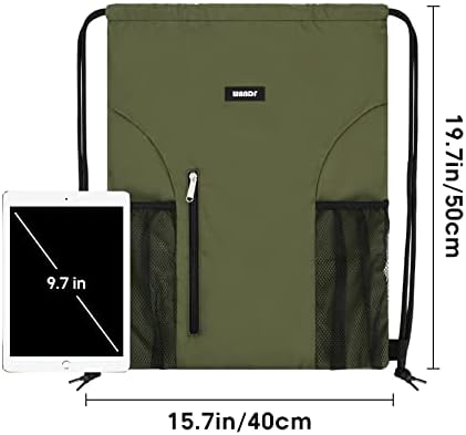 Wandf Prawtring Backpack Sports Sackpack de ginástica com bolsos de malha Bolsa de cordas resistente a água para homens