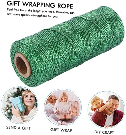 Tofficu 1 rolo corda de algodão corda de barbante colorido de barbante para embrulho de presentes corda de glitter para artesanato