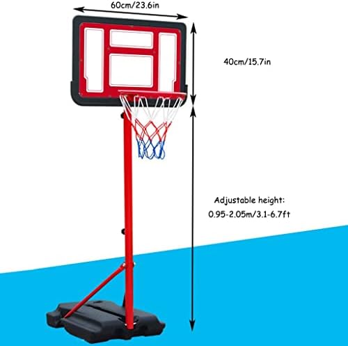 Arco de basquete portátil em altura rapidamente ajustada 3,1-6,7 pés de sistema de basquete ao ar livre/interno com