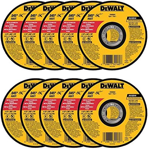 Dewalt DW8062 4-1/2 x 0,045 x 7/8 de roda de corte de metal