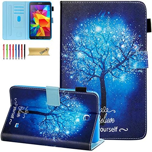 Galaxy Tab 4 8.0 Case, estojo T330, DTeck Pu Leather Folio Smart Cobra vários ângulos de visualização Caixa de carteira