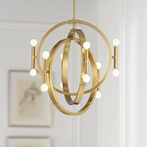 Possini Euro Design Aura quente Lustre de lustre pendurado em ouro 25 1/4 de largura Modern Sphere 12 Light Grettle