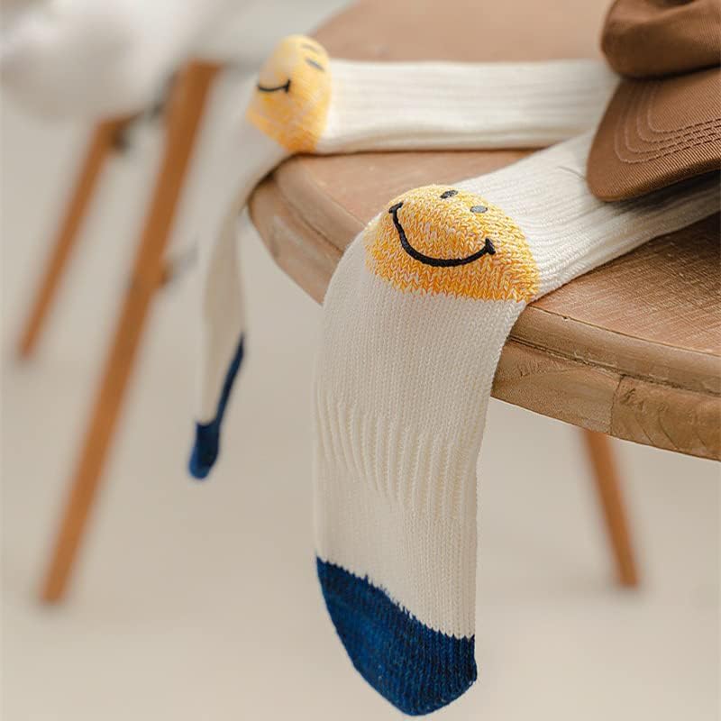 Ralxion 3 pares de meias sorridente, meias estéticas bonitas de meias de rosto sorridente vintage