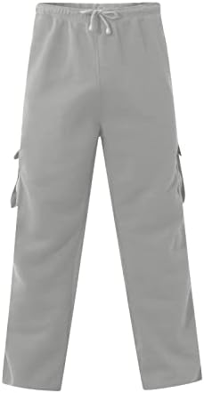 Macacão de uofoco com cordão de traço e calças de treino de algodão casual com várias bolso para homens para homens