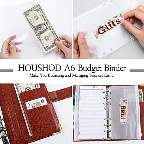 Flícola de orçamento de Ronssie - 54 PCS Binder orçamental com envelopes de caixa com zíper para orçamento, organizador