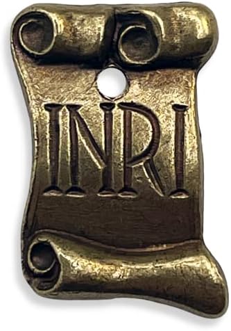 Corpus de metal de bronze raro - altura de 5 com placa inri - Jesus para pendurar em cruz, faça seu próprio kit de parede cruzada