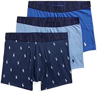 Polo Ralph Lauren Men Stretch Classic Fit Boxer Briefs, troncos e perna longa disponível, 3-pacote