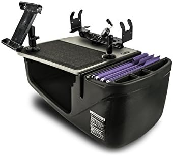 AutoExec AUE06150 Eficiência Gripmaster Desk do carro cinza com montagem do telefone, suporte de impressora e montagem do tablet