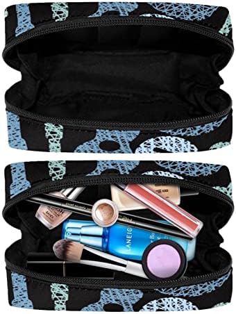 Bolsa de maquiagem inadequada, guitarras acústicas clássicas Music Cosmetics Bag portátil Tote Travel Train Case Organizer