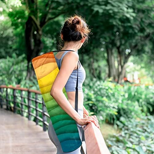 Bolsa de transportadora de ioga de onda arco -íris artística com alça de ombro de ioga bolsa de ginástica bolsa de praia