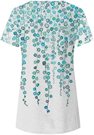 Camisa casual assimétrica para meninas de manga curta pescoço estampa floral com tampos de ajuste solto camisetas 2023 dn