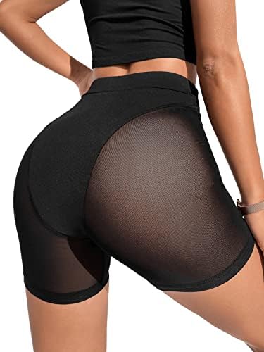 Oyoangle feminino pura malha de cintura alta shorts de moto