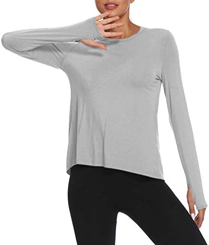 Mippo Manga Longa Camisas de Treino para Mulheres Tops de Yoga Abra as Camisas Runnando Roupas Atléticas