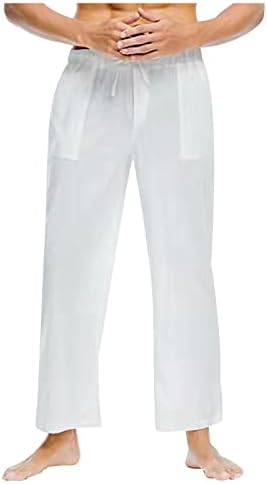 Calça calça de cintura alta dudubaby masculino casual mistura de algodão cintura elástica calça longa calça calças de cintura alta