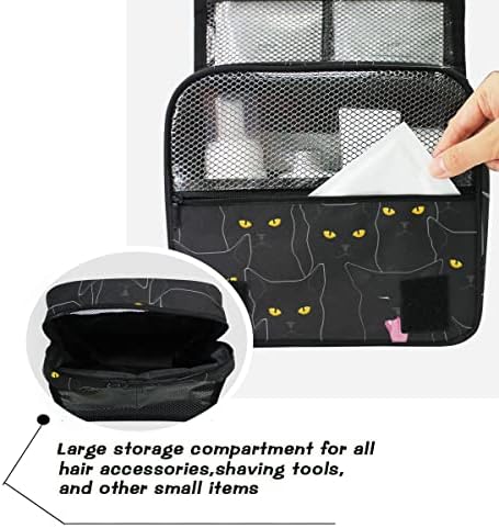 Bolsa de higiene pessoal Funny Animal Cat Pattern Saco de maquiagem cosmética para homens meninas que viajam com gancho de gancho