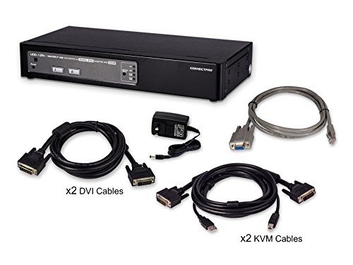 ConnectPro Master-it UDD-12A-plus-kit-10-KVM/ Audio Switch com 10 'Cabos-2 portas-Desktop, preto