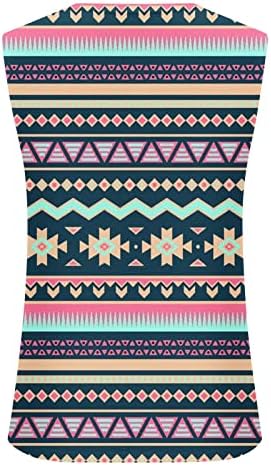 Verão vintage aztec tampas de tampas casuais camisas sem mangas blusa ocidental geometria étnica tripulação de pescoço de túnica