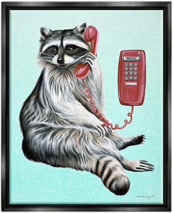 Stuell Industries Raccoon Relating Cord Phone Vivid Turquoise Background, Design de Amelie Legault