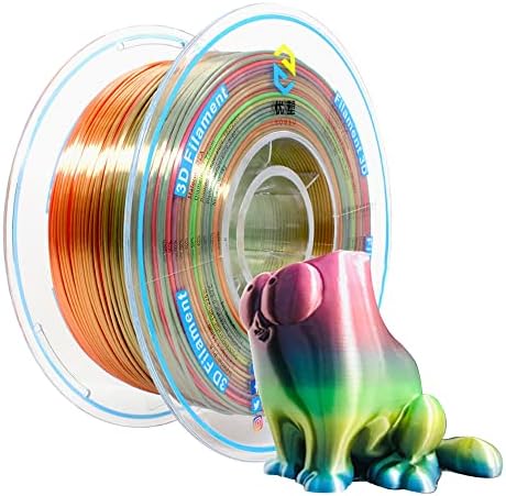 Yousu Filamento Rainbow PLA 1,75mm Filamento de seda filamento Multicolor 3D Filamento 1kg Forte de ligação e excesso de desempenho,
