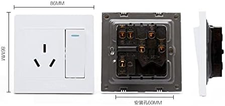 AC250V 16A 3 PIN 1 Push Butchen Switch Au Soquete Placa de interruptor de parede 86 x 86mm
