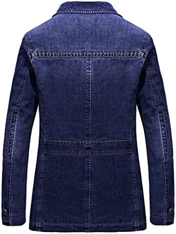 Men Multi Pocket Jacket Jacket Spring Blazer Snoves de jeans de lazer de negócios
