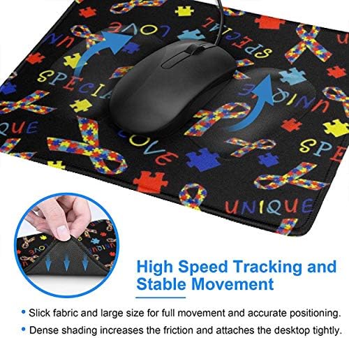 Autismo Consciência da fita Mouse Pad personalizada, almofada de mouse retângulo premium, almofada de mouse para jogos de borracha que