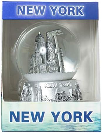 Artisan Owl New York City Skyline Silver Mini Mini -lembrança de Water Globe de neve