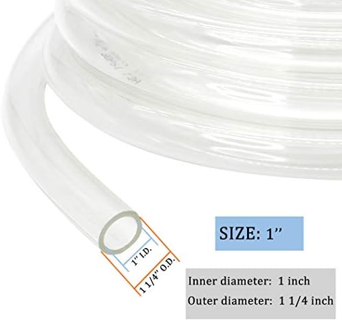 D-Weixin 1 ID-Tubos de vinil transparentes de 25 pés, mangueira de PVC plástico flexível, mangueira de vinil industrial