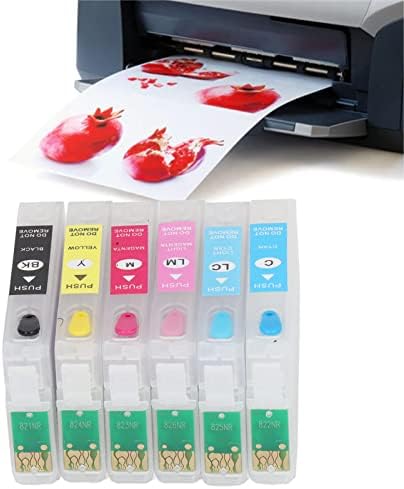 Cartuchos de tinta FTVogue 6pcs, 6 cores Substituição de recarga compatível com chip permanente para impressora a jato de tinta