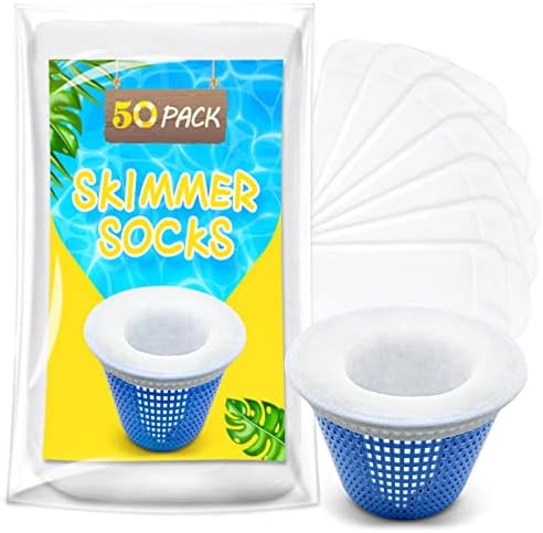 Meias de filtro de piscina de 50 pacotes para skimmer de piscina, meias de skimmer de piscina para piscina ingressada