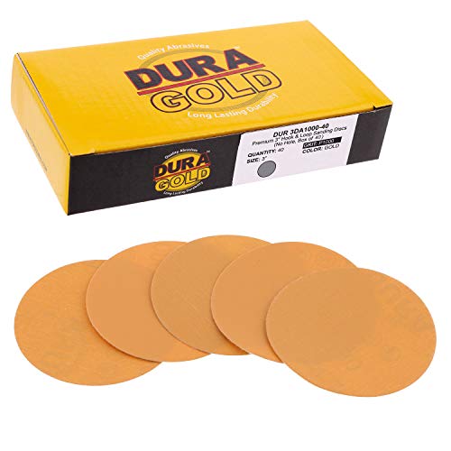 DURA -GOLD 3 Discos de lixamento - 1000 grão, gancho e loop da placa de apoio e interface de densidade suave