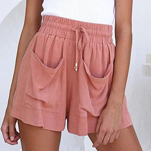 Juniors shorts calças shorts gaze lamon linen paperbag reto perna cintura elástica plain outono roupas de verão x1