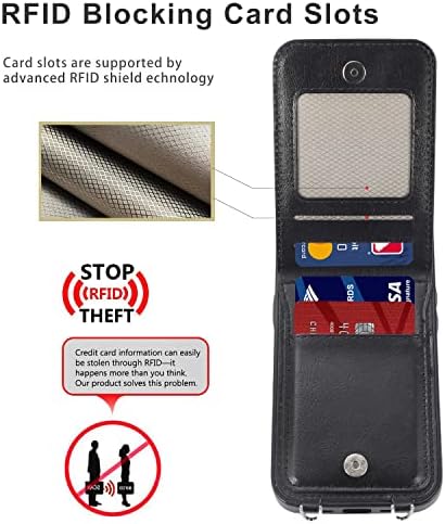 Anyos iPhone 14 Pro Max Crossbody Wallet Case, capa de telefone de couro com tampa de bolsa de suporte de cartão de crédito