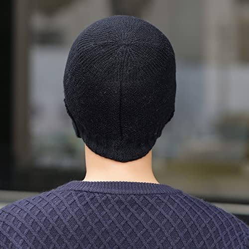 Chapéu de malha de inverno unissex com chapéus de proteção contra proteção contra ouvidos para homens homens de ouvido