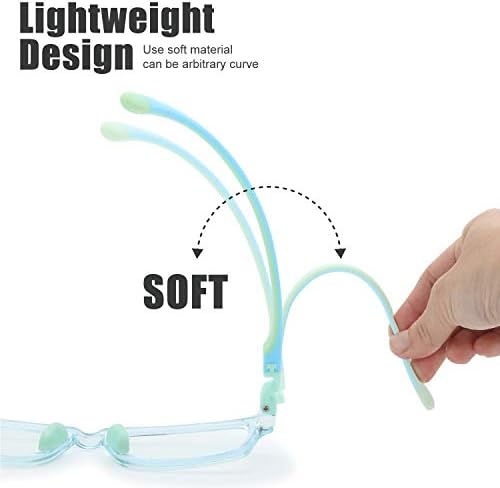 Kids Blue Light Blocking Glasses Silicone Flexible TR-90 Frame, Computer Gaming TV Phone Glasses For Boys Girls Idade 3-14