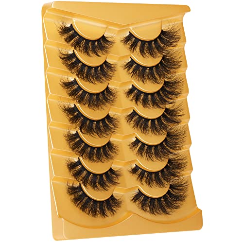 Focipeysa Fluffy Faux Mink Lashes Wispy 17mm cílios completos cílios falsos cílios dramáticos volume grosso